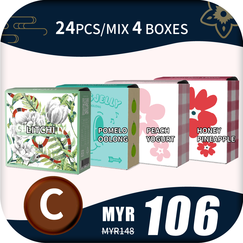 CheersJelly Low-Calorie Konjac Jelly 【HAPPY New Year C】24pcs/Mix 4 boxes