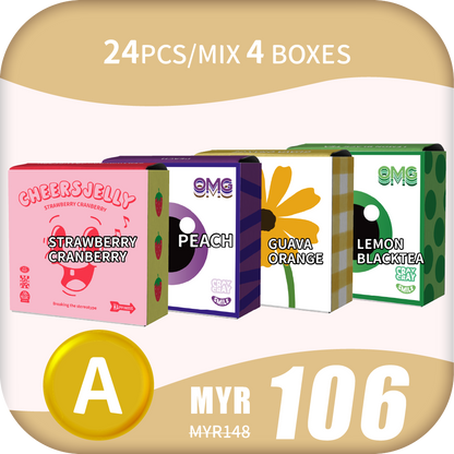 CheersJelly Low-Calorie Konjac Jelly 【Mid-Year Sales A】24pcs/Mix 4 boxes