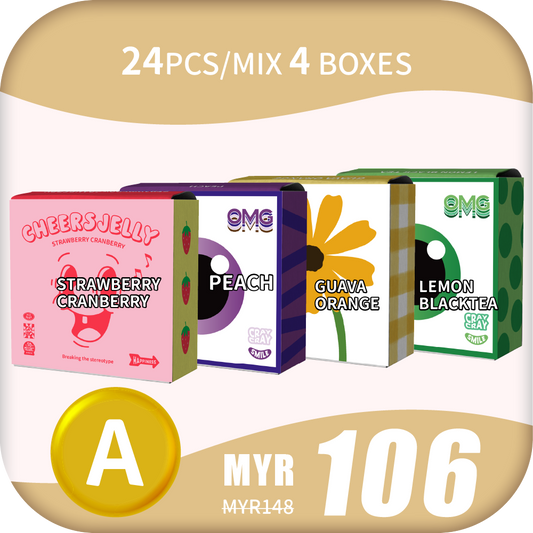 CheersJelly Low-Calorie Konjac Jelly 【Mid-Year Sales A】24pcs/Mix 4 boxes