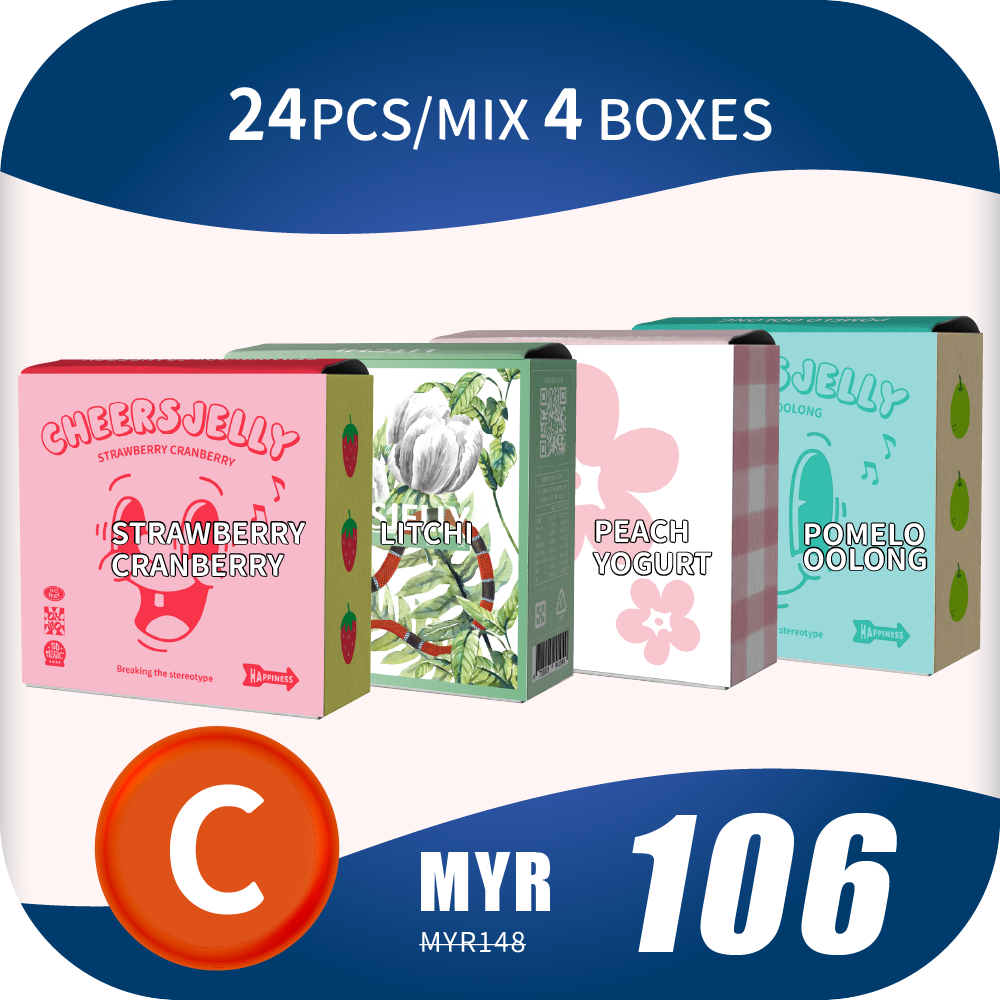 CheersJelly举杯低卡蒟蒻冻【獨立歡慶組合 C】24根/综合4盒