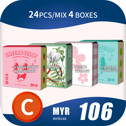 CheersJelly举杯低卡蒟蒻冻【獨立歡慶組合 C】24根/综合4盒