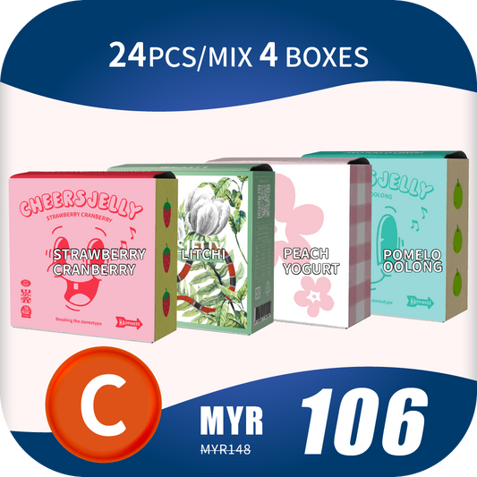 CheersJelly举杯低卡蒟蒻冻【獨立歡慶組合 C】24根/综合4盒