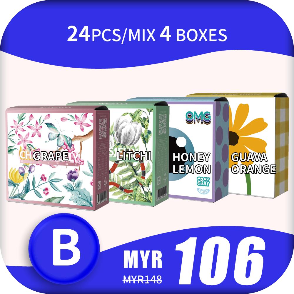 CheersJelly Low-Calorie Konjac Jelly 【HAPPY Merdeka Day B】24pcs/Mix 4 boxes