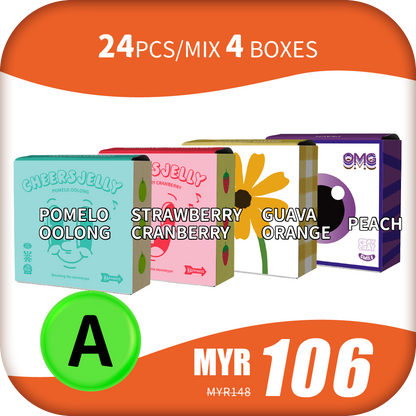 CheersJelly Low-Calorie Konjac Jelly 【HAPPY HALLOWEEN A】24pcs/Mix 4 boxes