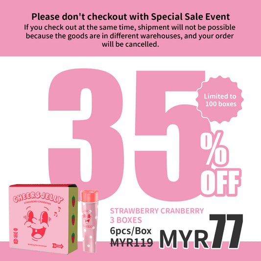 CheersJelly举杯低卡蒟蒻冻【草莓蔓越莓3盒】